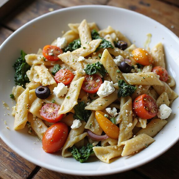 warm pasta salad dish