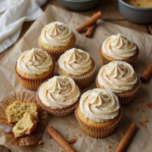 warm spiced cinnamon cupcakes