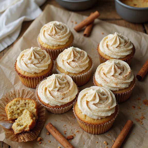 warm spiced cinnamon cupcakes