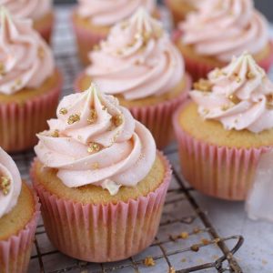 Pink And Gold Cupcakes