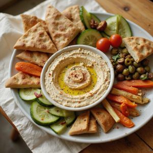 creamy chickpea dip assortment