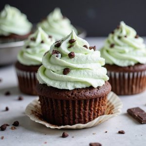 fresh mint chocolate cupcakes