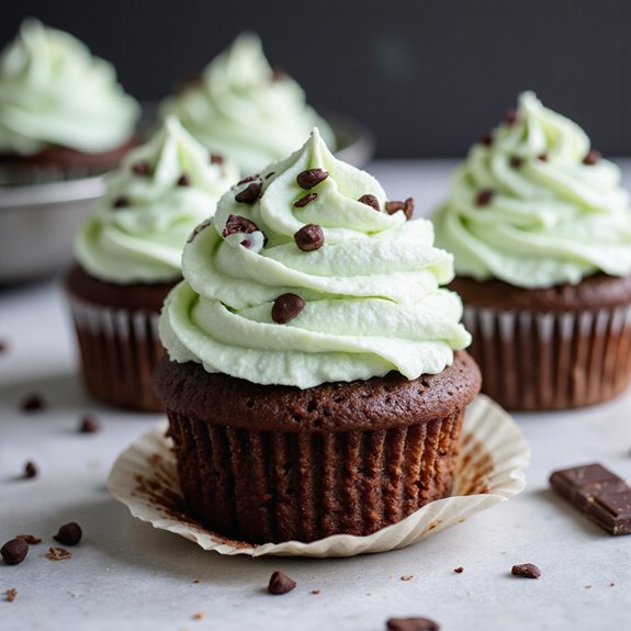 fresh mint chocolate cupcakes