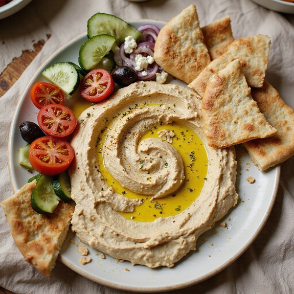 hummus platter with toppings