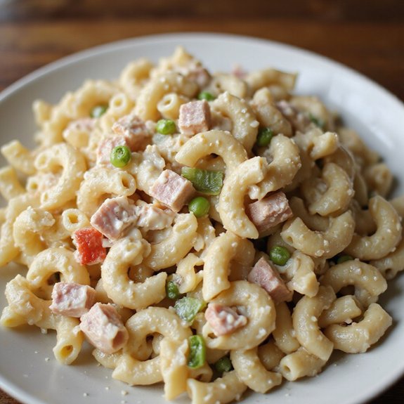 macaroni salad with ham