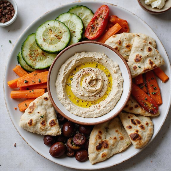 mediterranean hummus appetizer platter