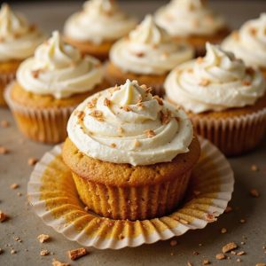 mini spiced pumpkin cupcakes