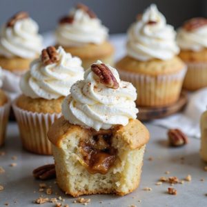 nutty caramel filled mini pies