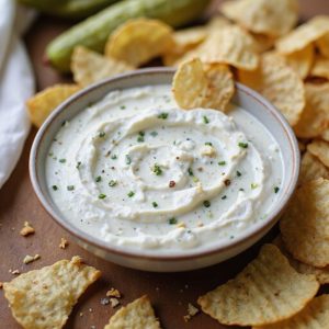 pickle flavored crunchy chip dip