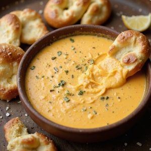 savory beer cheese pretzel dip