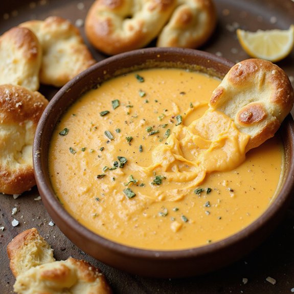 savory beer cheese pretzel dip