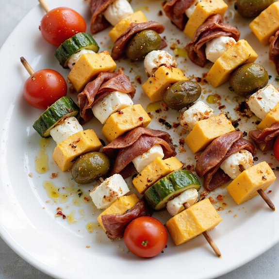 savory charcuterie skewers appetizer
