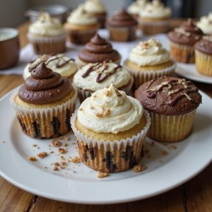 zebra patterned cupcake design