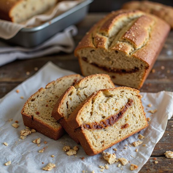 banana bread with cinnamon sugar
