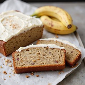 banana bread with frosting