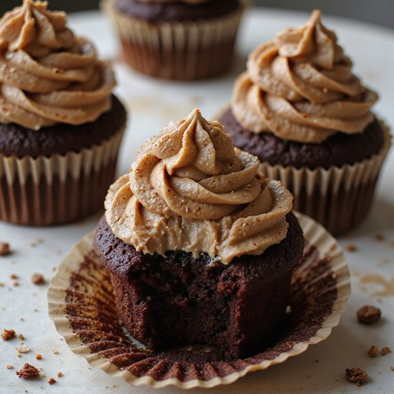 chocolate cupcakes with coffee frosting
