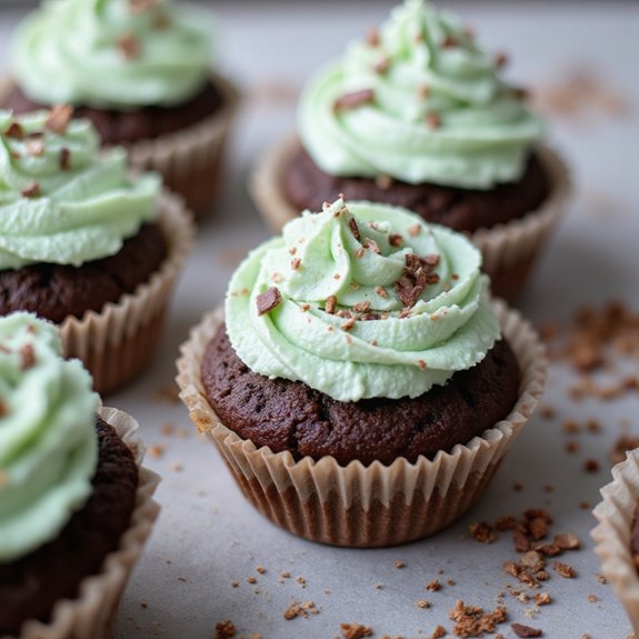chocolate cupcakes with mint frosting