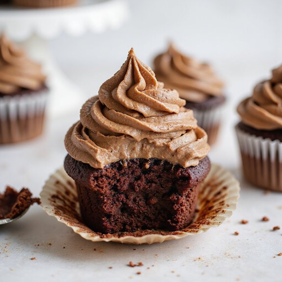 chocolate cupcakes with mocha frosting