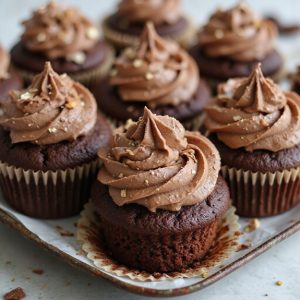 chocolate cupcakes with nutella