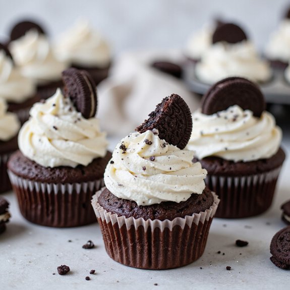 chocolate cupcakes with oreo