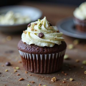 chocolate pistachio cupcake dessert
