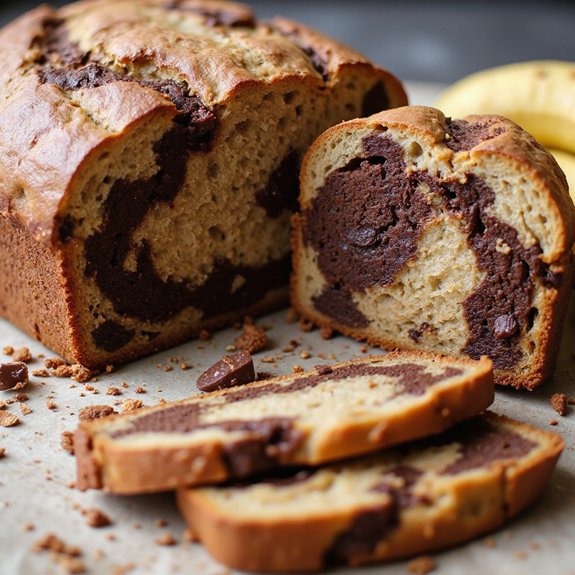 chocolate swirled banana bread
