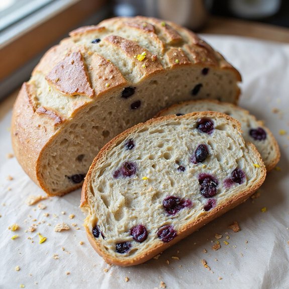 citrus blueberry sourdough loaf