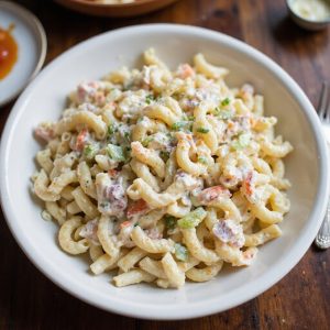 cold creamy yogurt macaroni salad