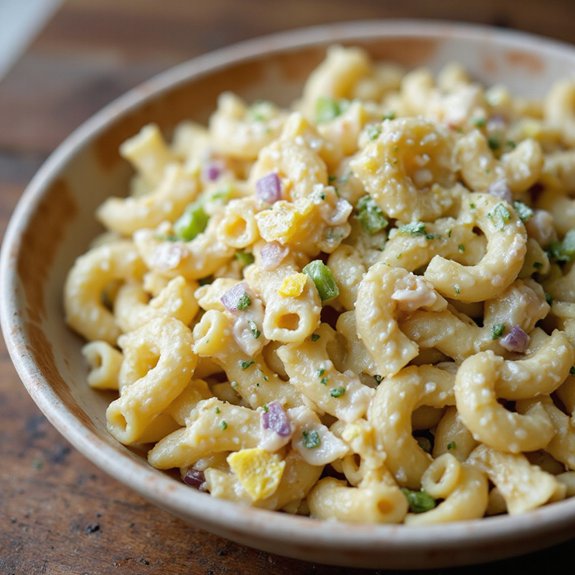 cold macaroni salad with celery