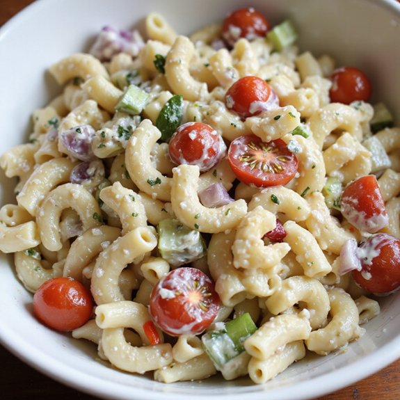 creamy basil macaroni salad