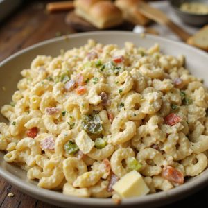 creamy macaroni with relish