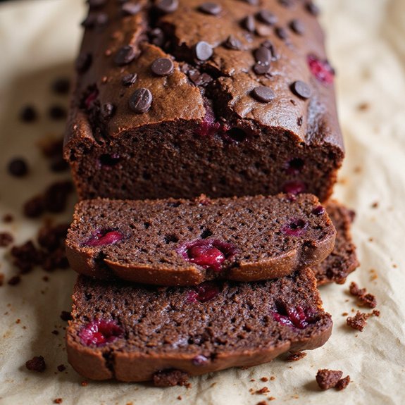 dark chocolate raspberry banana bread
