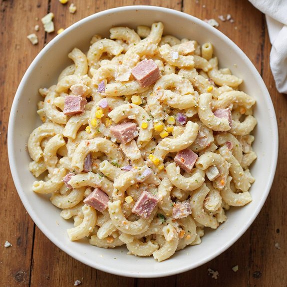 ham corn macaroni salad