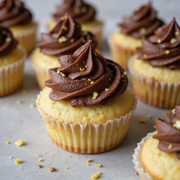lemon cupcakes with chocolate frosting