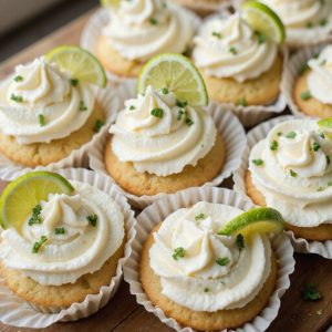 minty lime rum cupcakes