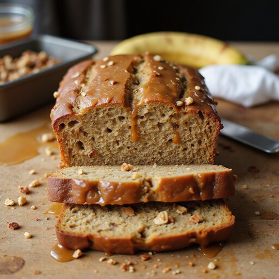 moist banana loaf glazed