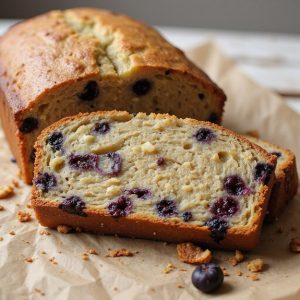 moist blueberry banana loaf