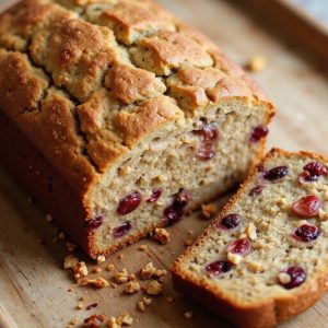 moist cranberry banana loaf