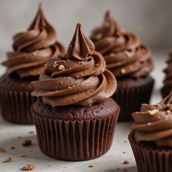rich chocolate cupcakes with buttercream