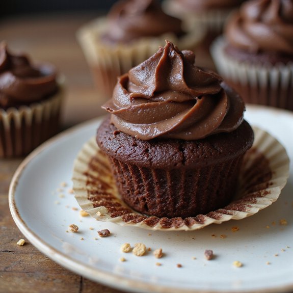 rich chocolate cupcakes with ganache