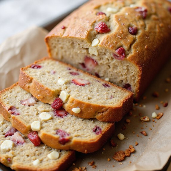 strawberry white chocolate bananabread