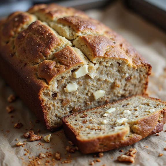 sweet banana bread with white chocolate