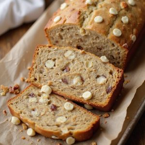 sweet white chocolate banana loaf