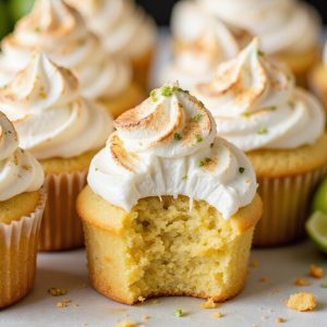 tangy lime meringue cupcake