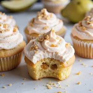 tropical guava flavored baked cupcakes
