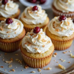 tropical pineapple coconut cupcakes