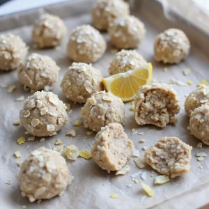 zesty no bake lemon protein balls